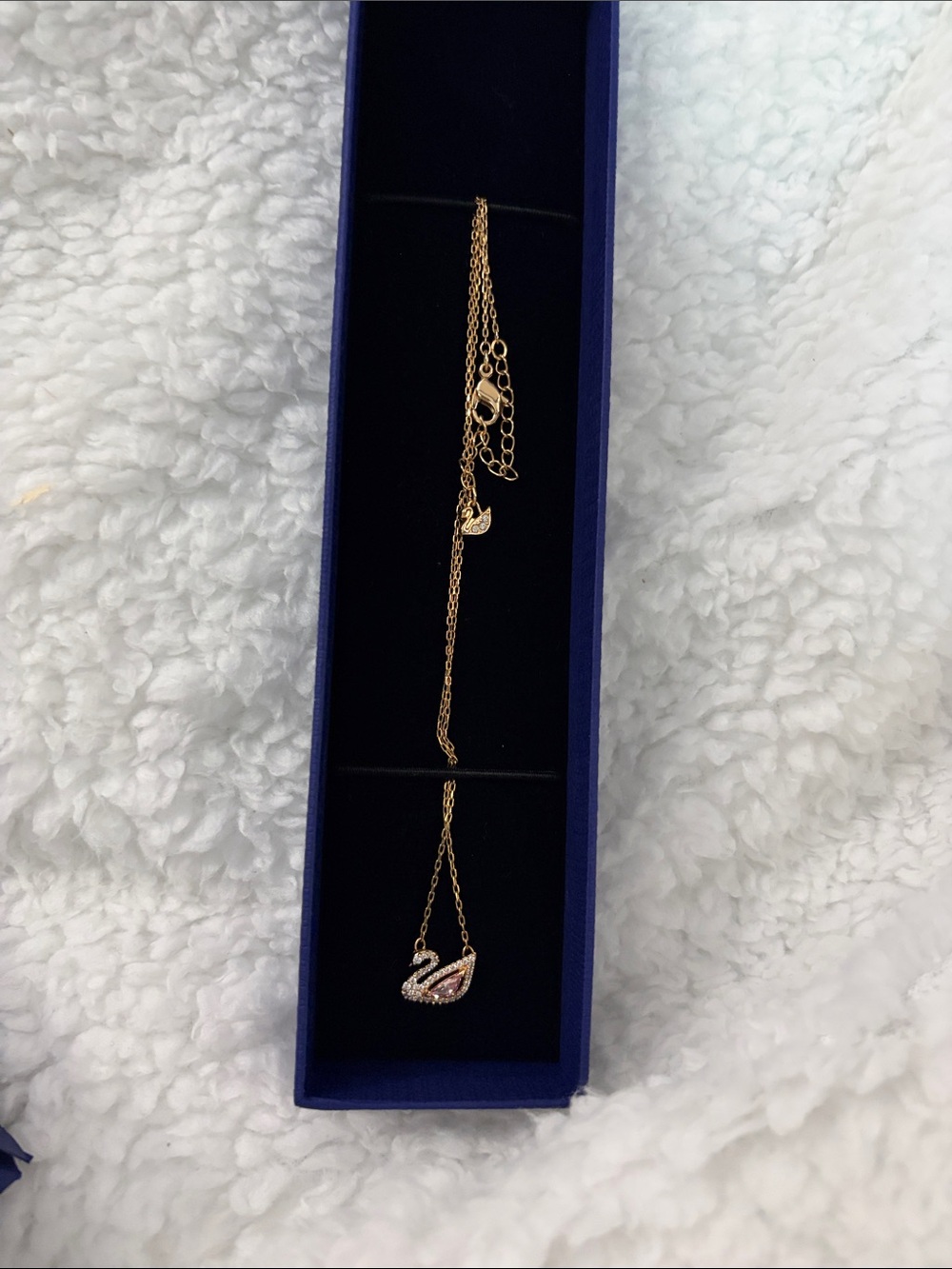 Swarovski 18k Rose Gold Finish Swan Pendant Necklace